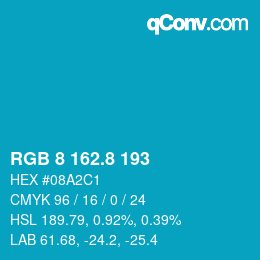 カラーコード: RGB 8 162.8 193 | qconv.com