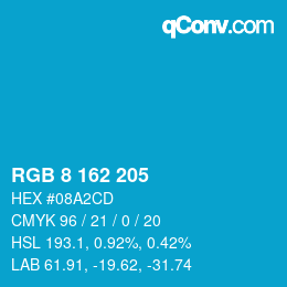 Color code: RGB 8 162 205 | qconv.com