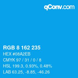 Color code: RGB 8 162 235 | qconv.com