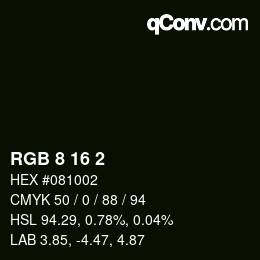 Color code: RGB 8 16 2 | qconv.com