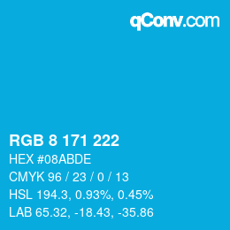 Color code: RGB 8 171 222 | qconv.com