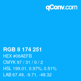 Color code: RGB 8 174 251 | qconv.com