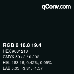 カラーコード: RGB 8 18.8 19.4 | qconv.com