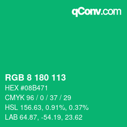 Color code: RGB 8 180 113 | qconv.com