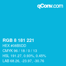 Color code: RGB 8 181 221 | qconv.com