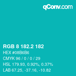 カラーコード: RGB 8 182.2 182 | qconv.com
