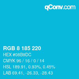 カラーコード: RGB 8 185 220 | qconv.com