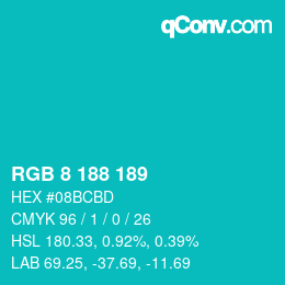 Color code: RGB 8 188 189 | qconv.com