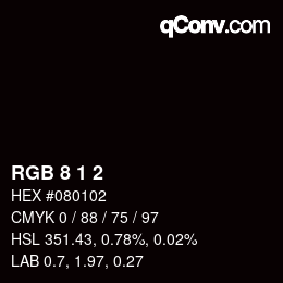 カラーコード: RGB 8 1 2 | qconv.com
