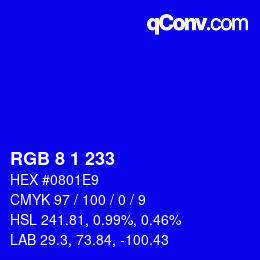 Color code: RGB 8 1 233 | qconv.com