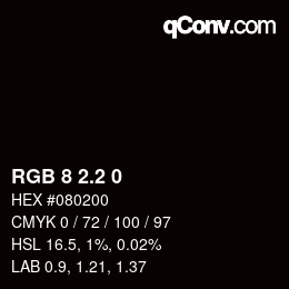 カラーコード: RGB 8 2.2 0 | qconv.com