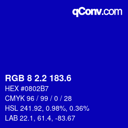 カラーコード: RGB 8 2.2 183.6 | qconv.com