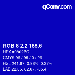 カラーコード: RGB 8 2.2 188.6 | qconv.com