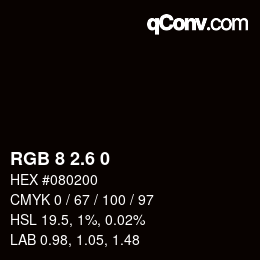 カラーコード: RGB 8 2.6 0 | qconv.com