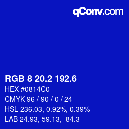 カラーコード: RGB 8 20.2 192.6 | qconv.com