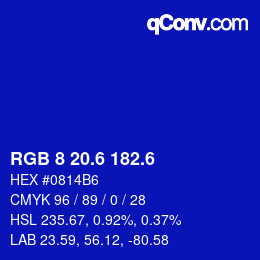 カラーコード: RGB 8 20.6 182.6 | qconv.com
