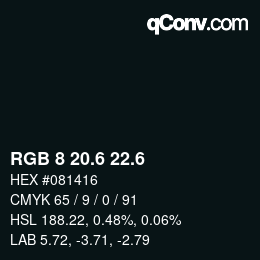カラーコード: RGB 8 20.6 22.6 | qconv.com