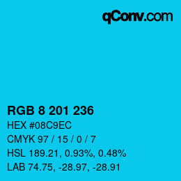 Color code: RGB 8 201 236 | qconv.com