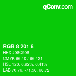 Farbcode: RGB 8 201 8 | qconv.com