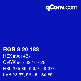 Color code: RGB 8 20 183 | qconv.com