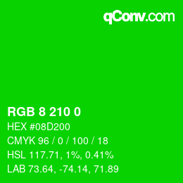 Color code: RGB 8 210 0 | qconv.com