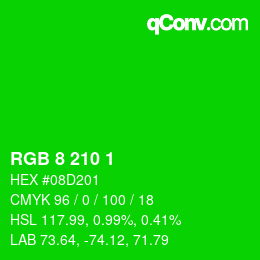 Color code: RGB 8 210 1 | qconv.com