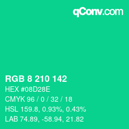 Color code: RGB 8 210 142 | qconv.com