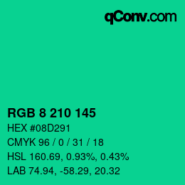Color code: RGB 8 210 145 | qconv.com