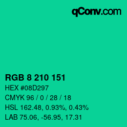 Color code: RGB 8 210 151 | qconv.com