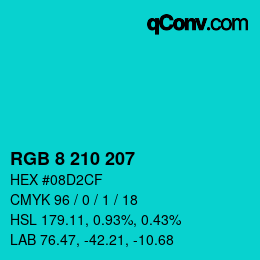 Color code: RGB 8 210 207 | qconv.com