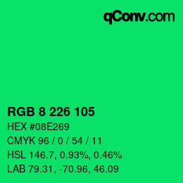 Color code: RGB 8 226 105 | qconv.com