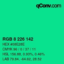 Código de color: RGB 8 226 142 | qconv.com