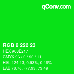 Color code: RGB 8 226 23 | qconv.com