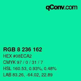 カラーコード: RGB 8 236 162 | qconv.com