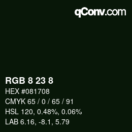 Farbcode: RGB 8 23 8 | qconv.com