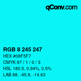 Color code: RGB 8 245 247 | qconv.com