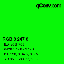 Farbcode: RGB 8 247 8 | qconv.com