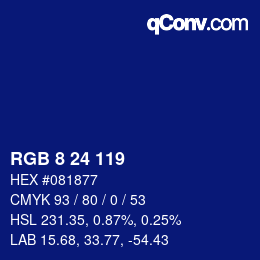 Color code: RGB 8 24 119 | qconv.com