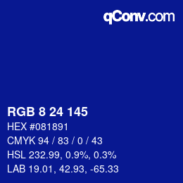 Color code: RGB 8 24 145 | qconv.com