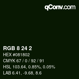 颜色代码: RGB 8 24 2 | qconv.com