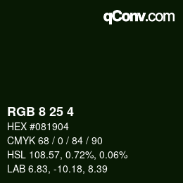 Farbcode: RGB 8 25 4 | qconv.com