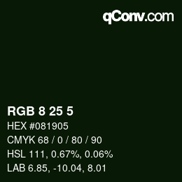 Farbcode: RGB 8 25 5 | qconv.com