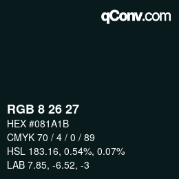 カラーコード: RGB 8 26 27 | qconv.com