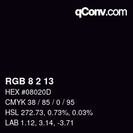 Farbcode: RGB 8 2 13 | qconv.com
