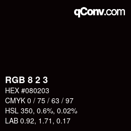颜色代码: RGB 8 2 3 | qconv.com