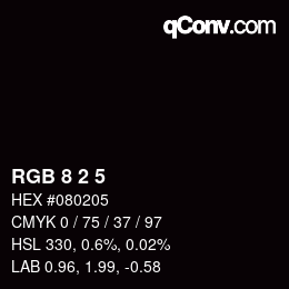 Color code: RGB 8 2 5 | qconv.com