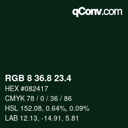 カラーコード: RGB 8 36.8 23.4 | qconv.com