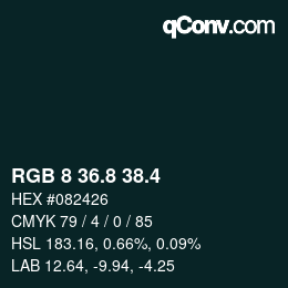 カラーコード: RGB 8 36.8 38.4 | qconv.com