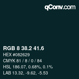 カラーコード: RGB 8 38.2 41.6 | qconv.com