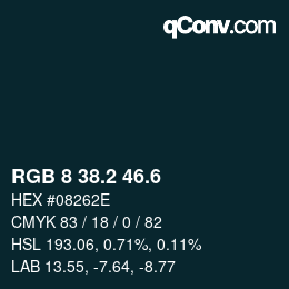 カラーコード: RGB 8 38.2 46.6 | qconv.com